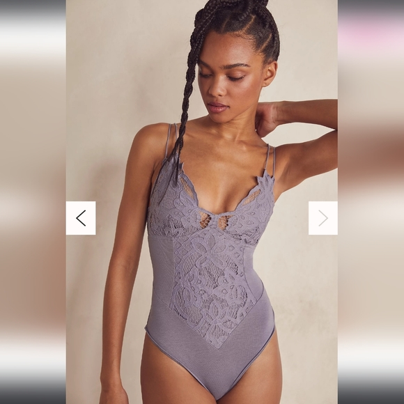 FreePeople One NWT lntamately Free Adella XS Lace Boduysuit In Dusty Rose - Picture 6 of 8